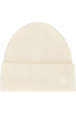 Totême Ribbed Wool Beanie in Ivory