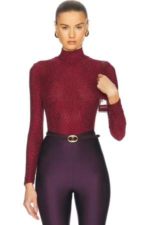 Retrofete Weylyn Mesh Top in Burgundy