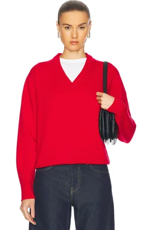 Guest In Residence The V Cashmere Sweater in Red