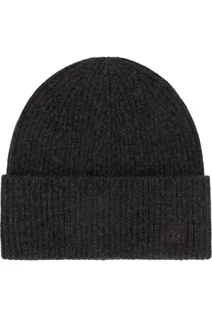 Totême Ribbed Wool Beanie in Grey