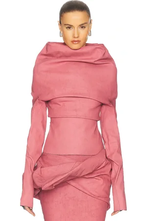 Rick Owens Draped Long Sleeve Top in Pink