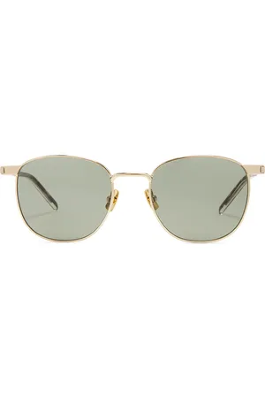 Saint Laurent Circular Sunglasses in Metallic Gold