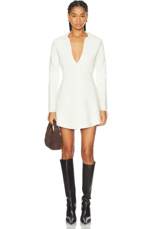 SER.O.YA Clara Knit Mini Dress in White