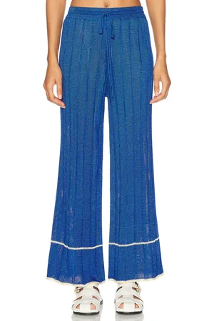 Calle Del Mar Wide Rib Pajama Pant in Royal