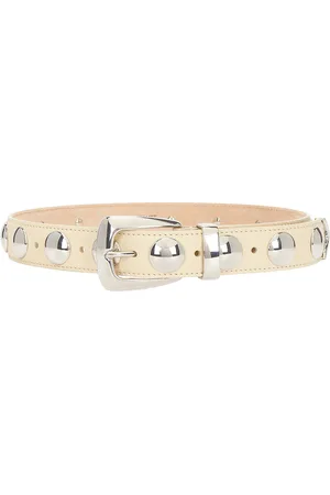 Khaite Benny 30mm Stud Belt in Ivory