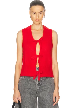 Ganni Sleeveless Vest in Red