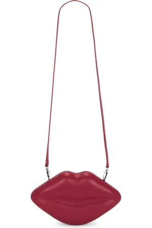 SIMON MILLER Vegan Leather Lip Clutch in Red