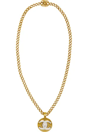 CHANEL 1997 CC Turnlock Necklace in Metallic