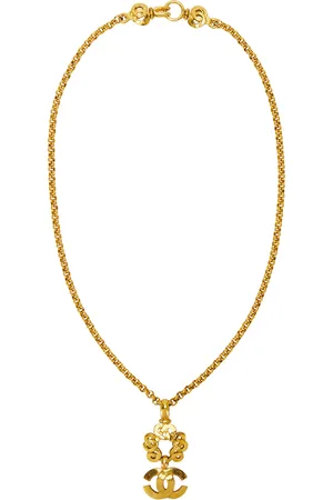 CHANEL 1997 Coco Mark Necklace in Metallic