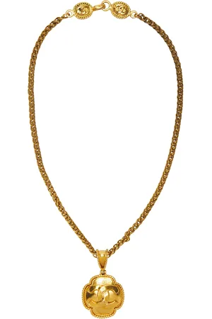 CHANEL 1996 Coco Mark Necklace in Metallic