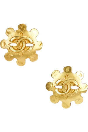 CHANEL 1994 Coco Mark Clip-On Earrings in Metallic