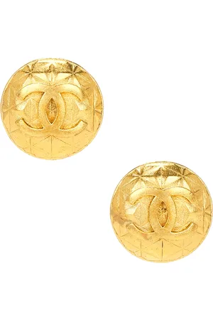 CHANEL 1996 Coco Mark Clip-On Earrings in Metallic