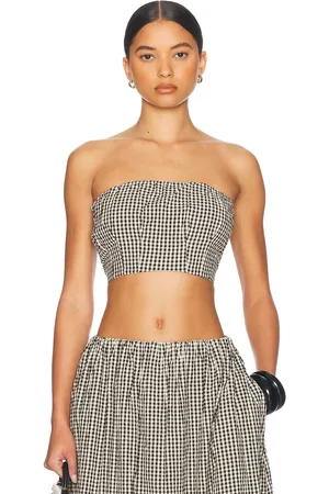 POSSE Mira Strapless Crop Top in Black,White