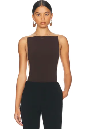 Courrèges Frame Illusion Bodysuit in Chocolate