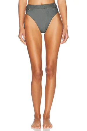 Tropic of C Denim High Rise Bikini Bottom in