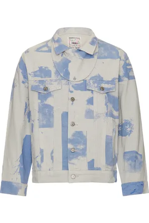 KIDSUPER STUDIOS Faces Collage Denim Jacket in Grey