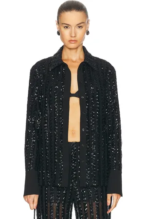 SANS FAFF Striped Sequin Long Sleeve Top in