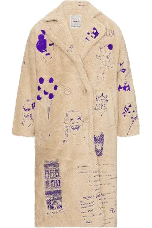 KIDSUPER STUDIOS Embroidered Sherpa Fleece Overcoat in