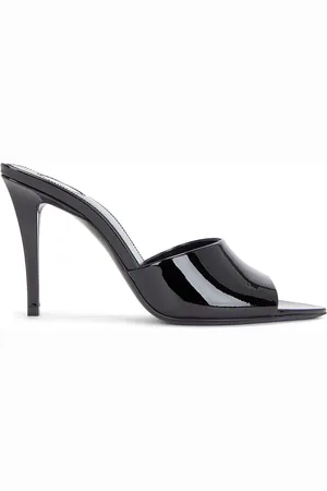 Saint Laurent Giqua Mule Sandal in Black