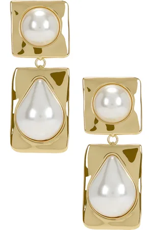 Retrofete Savannah Pearl Drop Earring in Metallic