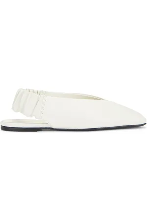 St Agni Envelope Sling Back Flat in Ivory