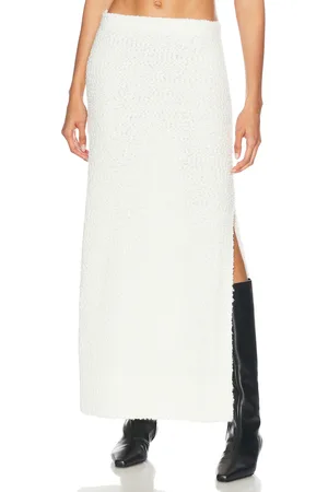 LPA Evan Maxi Knit Skirt in White