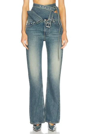 Y / PROJECT Wrap Belt Bootcut Leg in Denim-Medium