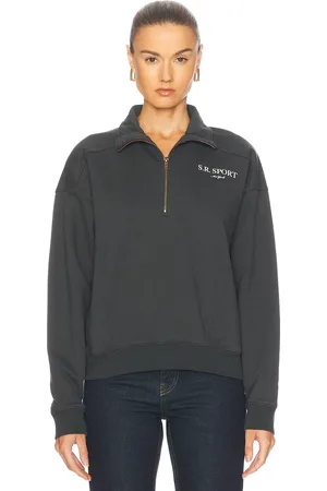 Sporty & Rich Sport Quarter Zip Sweater in Black