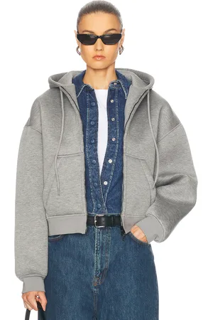 WARDROBE.NYC Bonded Zip Hoodie in Grey