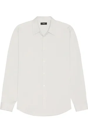 THEORY Sylvain Structure Knit Shirt in White