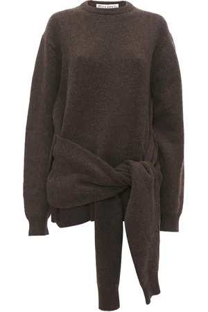 J.W.Anderson Draped Tie Front Sweater in Charcoal