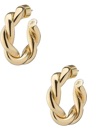 Jennifer Fisher Double Twisted Lilly Huggie Earrings in Metallic Gold