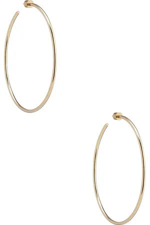 Jennifer Fisher Thread Hoop Earrings in Metallic Gold