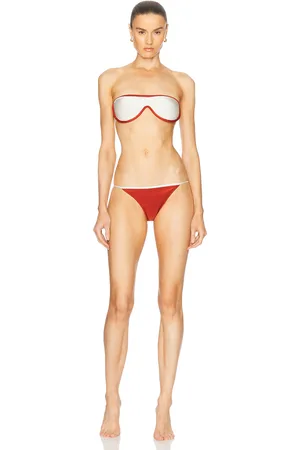 Adriana Degreas Vintage Lily Solid Sunglasses Bikini Set in Red