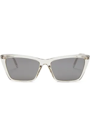Saint Laurent Thin Mica Sunglasses in Beige