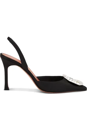 Amina Muaddi Camelia Satin 90 Sling Heel In in