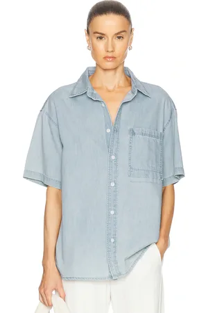 WAO Short Sleeve Denim Shirt in Blue
