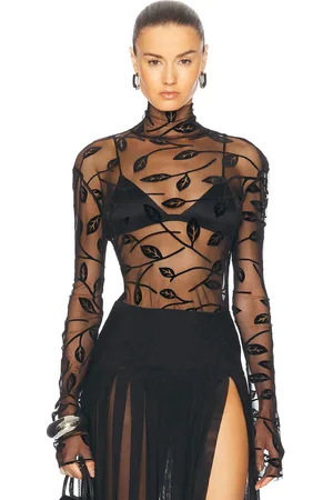 Norma Kamali Long Sleeve Turtleneck Top in Black