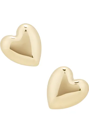Jennifer Fisher Small Puffy Heart Earrings in Metallic Gold