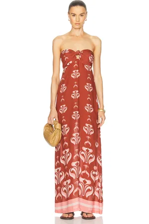 Adriana Degreas Vintage Lily Long Dress in Brick