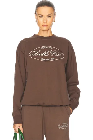 Sporty & Rich Oval Health Crewneck Sweater in Brown