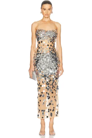 Retrofete Mischa Dress in Metallic Silver