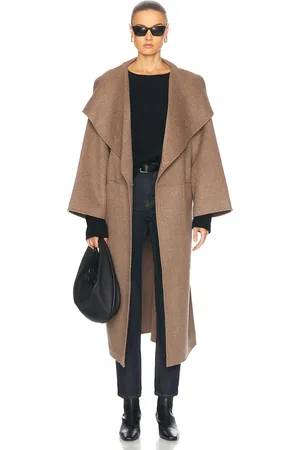 Totême Signature Wool Cashmere Coat in Beige
