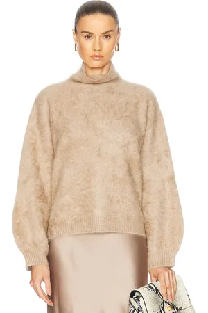 SABLYN Asher Slouchy Turtleneck Sweater in Beige