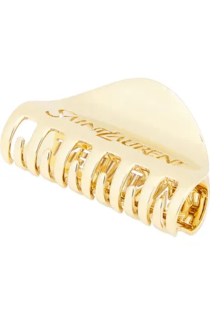 Saint Laurent Small Logo Hair Clip in Metallic