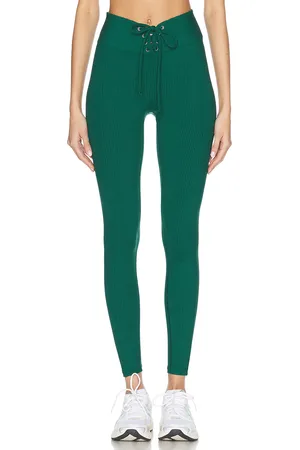 YEAR OF OURS Ribbed Football Legging in Dark Green