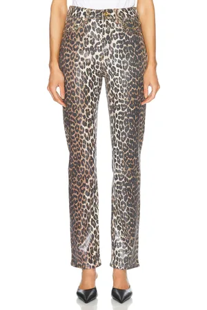 Ganni Foil Print Carri Chain Pant in Neutral