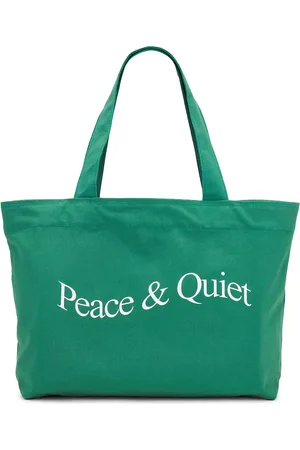 Museum of Peace and Quiet Wordmark Pigment Dyed Tote Bag in Green