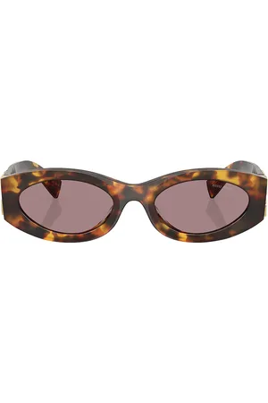 Miu Miu Oval Sunglasses in Brown