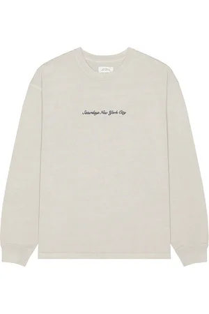Saturdays NYC Heavy Weight Pigment Long Sleeve Tee in Grey